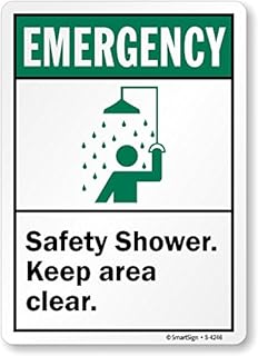 SmartSign “Emergency - Safety Shower, Keep Area Clear†Sign | 7