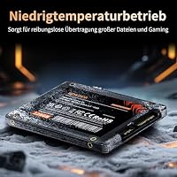 Ediloca SSD, SSD Festplatte Intern, 2.5" SATA III, bis zu 550MB/s, 3D NAND TLC, Kompatibel mit Laptop und PC-Desktop(ES106 128GB Black) – Ansicht 2