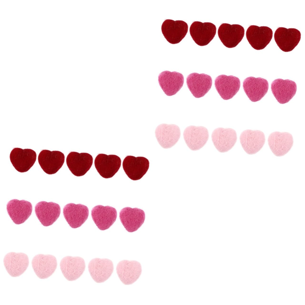 VILLCASE DIY Felt Heart Decor 15pcs Craft Decorative Felt Heart Ornaments for Hairpin