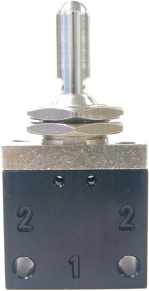 C042601, 3-Position Toggle Valve, 2-Way, 1/8 NPT (F) Ports, Detented Actuation