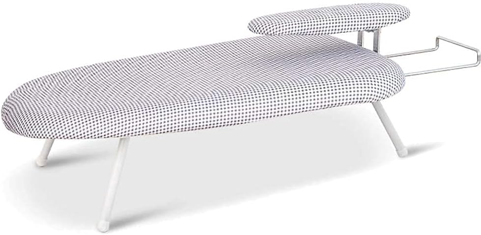 Home ironing board， Ironing Boards Clothing Studio Indoor, Plastic Panel Small Breathable Ironing Table, with Retractable Steam Iron Rest and Sleeve Board Strong Breathability,a,60 * 37 * 19Cm