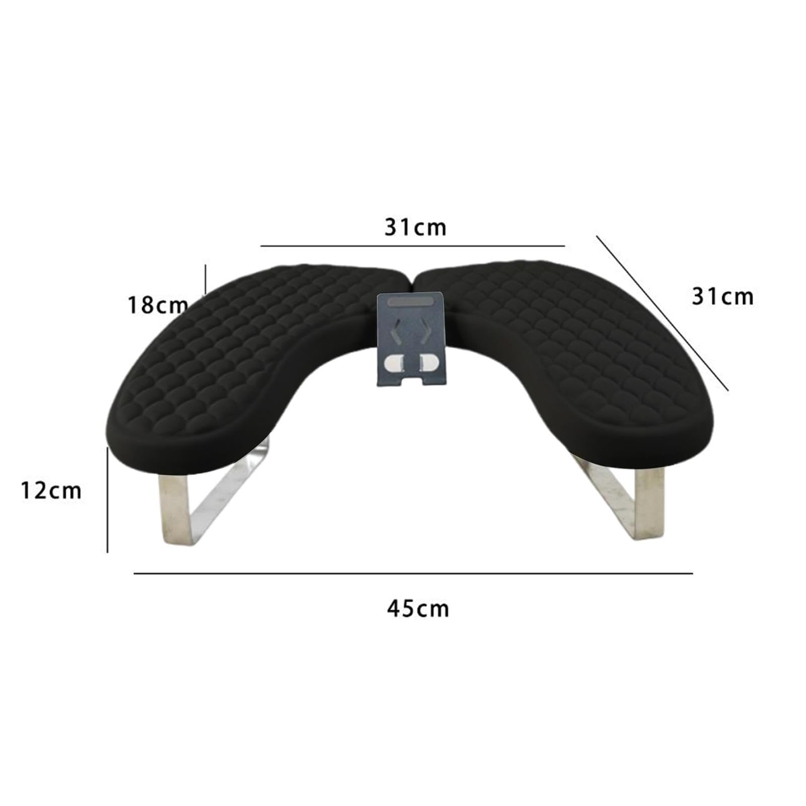 Reposabrazos para Uñas Soporte de Cuero PU Almohada Cómoda Cojín para Salón Portátil con Soporte para Teléfono Y Esponja Adecuado para Mejorar L, Negro