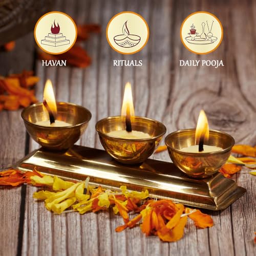 Pure Ghee Diya Mechas para Pooja Paquete 100 Unidades miniatura 3