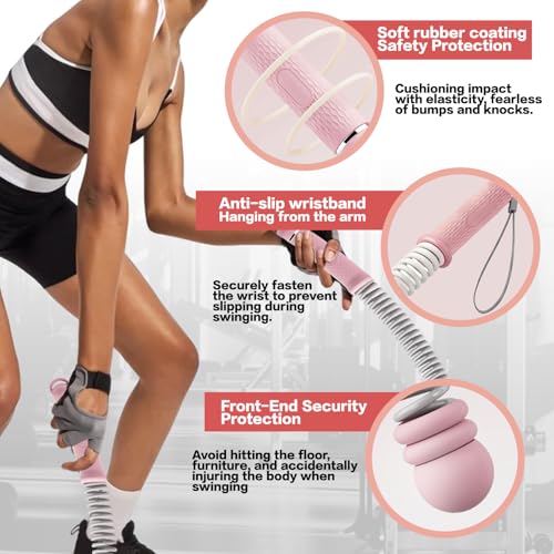 Cuerda de ejercicio sin cable rosa para entrenar duro en casa sin ocupar espacio 4