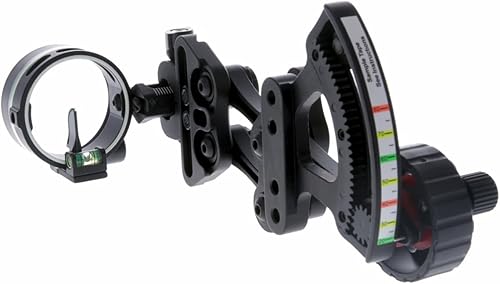 Miniatura 2 de TRUGLO Range Rover - Mira de arco móvil microajustable de un solo pin para caza con esfera de ajuste cero - Soporte ajustable para carcaj y luz LED