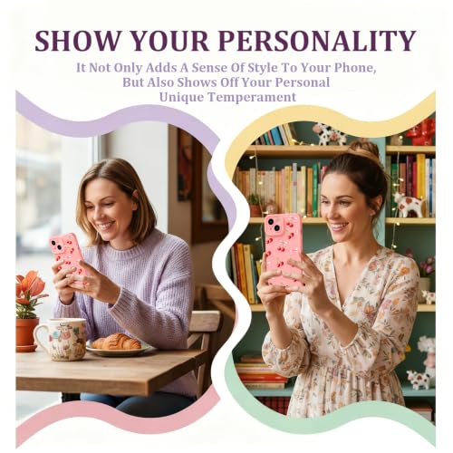 CASBST for iPhone 13 Phone Case, Printed Silicone, Bow Cherry - image 6