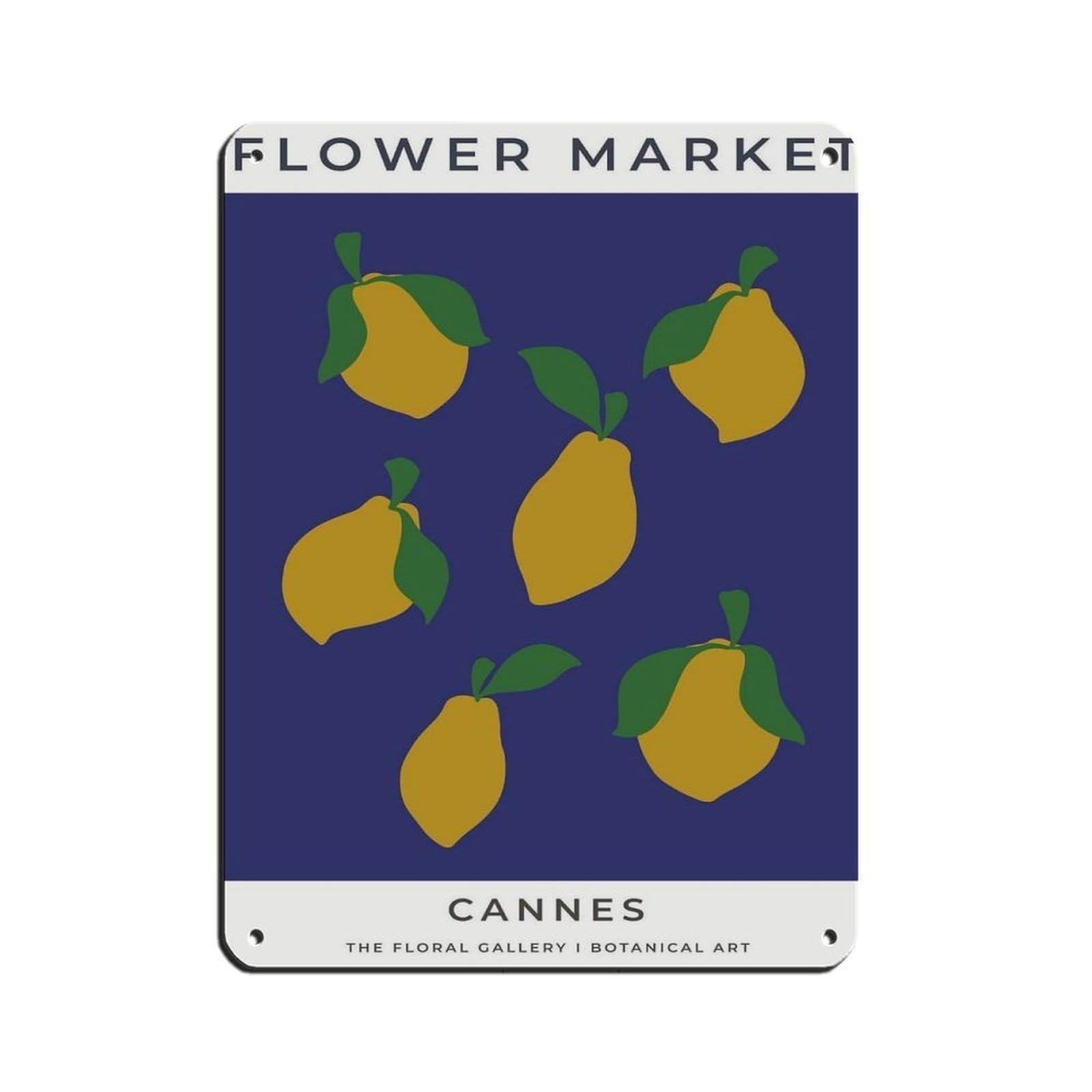 Cannes Travel Poster, Abstract Flower Poster Tin Sign Vintage Metal Pub Club Cafe Bar Home Wall Art Decoration Poster Retro 12x16inch(30x40cm)