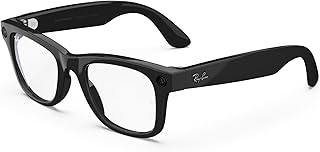 Ray-Ban Meta (Gen 1), Wayfarer, Large Shiny Black |Smart AI Glasses for Men, Women -12 MP Camera, Open-Ear Speakers for Audio, Video Recording and Bluetooth -Clear Lenses -Wearable Technology