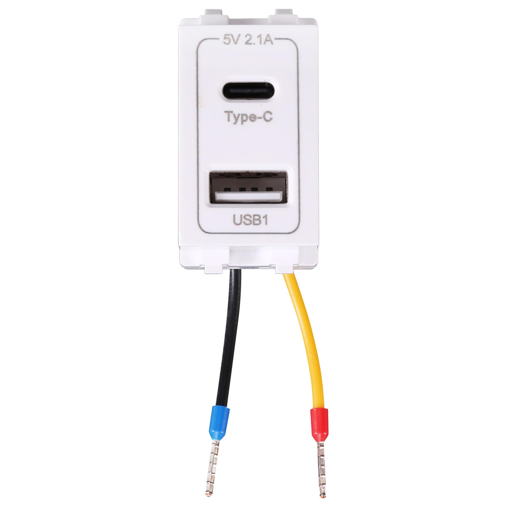 Paaruter Phone Charging Power Adapter USB Type-C Dual Port 220V Socket 5V 2.1A Power Module Transformer Charger