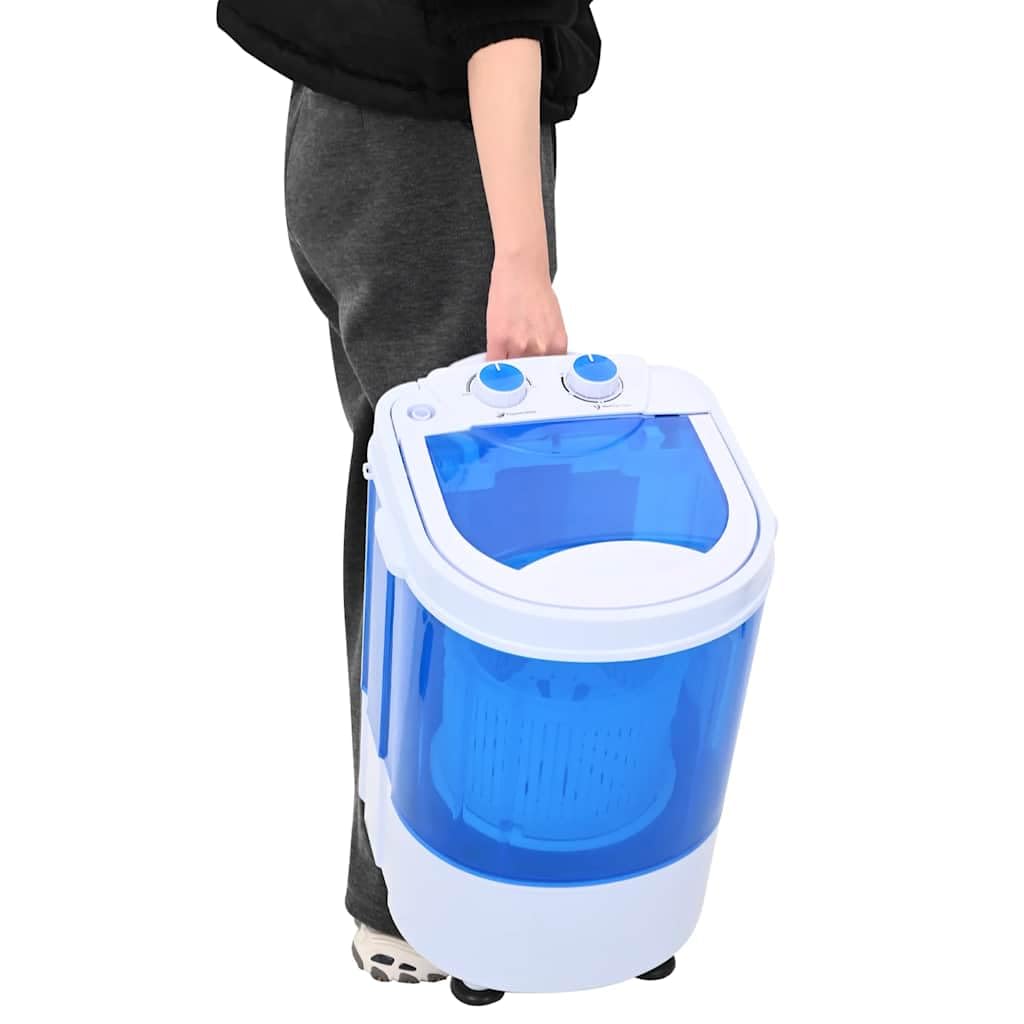 Mini pralka z wirówką, pojemność 2,6 kg, tworzywo sztuczne, kompaktowa, zajmuje mało miejsca, z timerem, uchwytem do noszenia, do domu, mieszkania, łazienki i na kemping