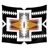 N / A Schwarz-Weiß-Wandteppich im Boho-Stil Wanddekoration Hippie-Wandteppich Hintergrund Schlafsaal Dekoration abstrakte Wandteppich Wandbehang Wandteppich Teppich Hintergrund Stoff A1 150x200cm