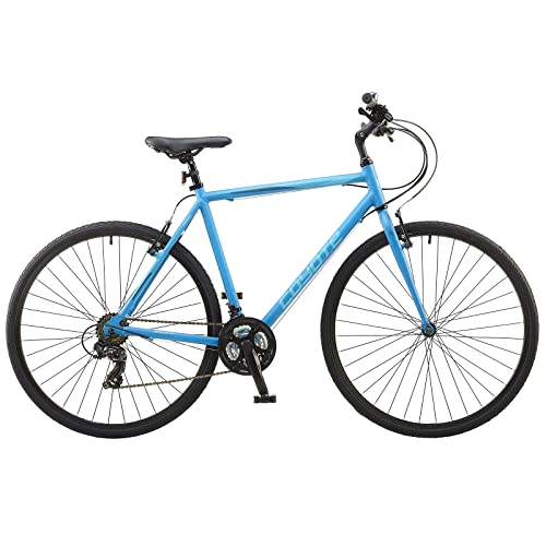 Coyote Absolute AX Gents's Urban Bike con Ruedas 700C Marco de Aluminio de 22 Pulgadas, Engranaje Shimano de 21 velocidades y Cambios Shimano EZ Fire Shifters, Freno en V, Color Azul