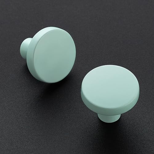 Image of Ravinte 30 Pack Drawer Pulls 1-1 /4 Inch Kitchen Cabinet Knobs Solid Round Dresser Drawer Knobs Green Dresser Knobs Drawer Knobs Simple Cabinet Hardware for Cupboard Drawer Pulls