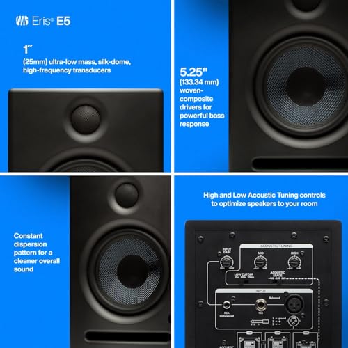Image of PreSonus Eris E5 Pair 2-Way 5.25 inch Near Field Studio Monitors