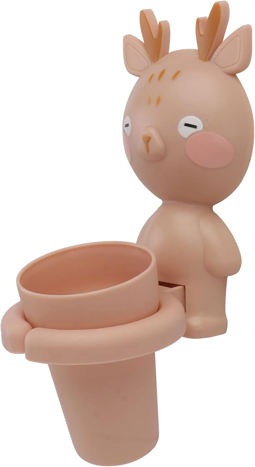 Ounona 歯磨きコップ 可愛い 歯ブラシカップ 壁掛け歯ブラシホルダー うがいコップ 鹿 洗面用品 10 Off 歯磨きコップセット 持ち手 携帯便利