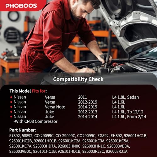 Image of PHOBOOS A /C compressor with Clutch Compatible with Nissan