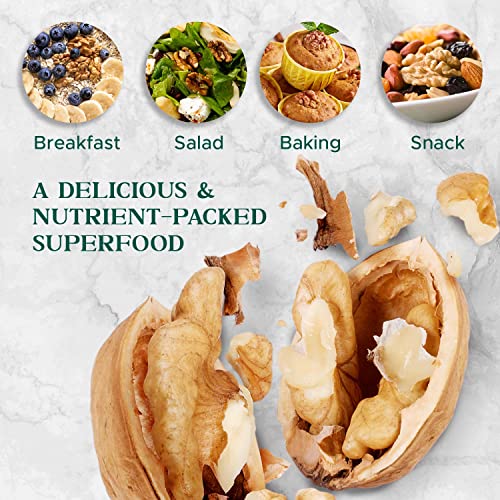 Image of Premium Raw Walnut Halves & Pieces 48oz (3 lb) - 100% Natural, No-PPO, Non-GMO, Batch-Tested Gluten & Peanut Free, Kosher, Small Batch Quality
