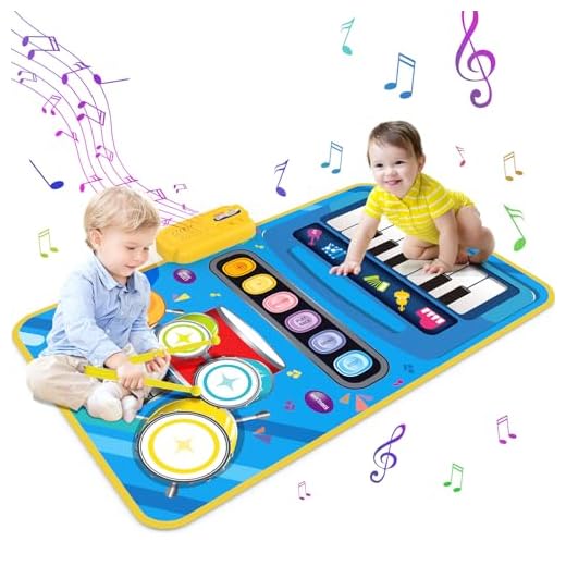 2 en 1 Alfombra Musical Piano Bebe, Alfombra de Baile Instrumentos Musicales Infantil Juguete de Tambor, Juegos Educativos Interactivo Juguetes Bebe Regalos Cumpleaños Navidad para Niños Niñas 3+ Años