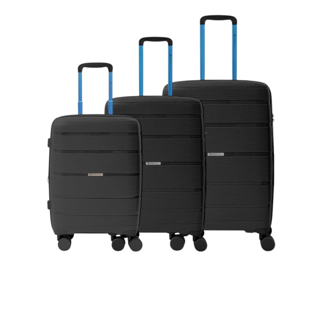 R Roncato Set Trolley AVIATOR realizzato in POLIPROPILENE (Nero/blu)