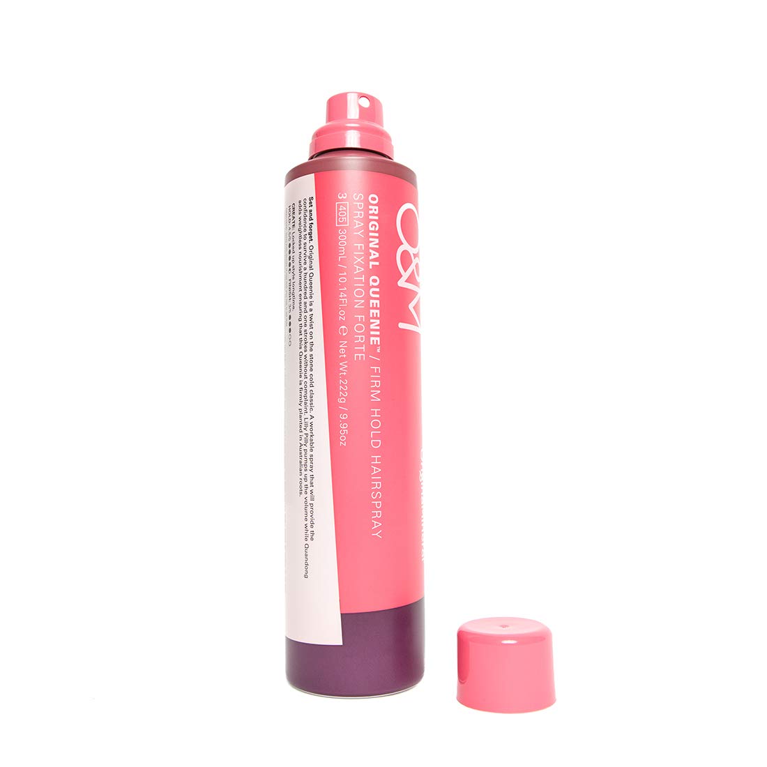 O&M Original Queenie Firm Hold Hairspray (300ml) – Haarspray starker & flexibler Halt – Ohne Parabene & Silikone – Kein Verkleben oder Rückstände – PETA-zertifiziert, vegan, Made in Australia