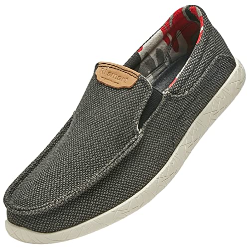 rismart Men's Slip on Loafers Breathable Canvas Casual Sneaker Walking Shoes