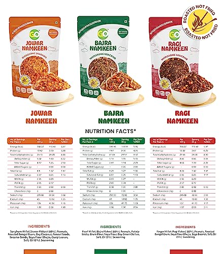 Image of GO LIFE Namkeen (Jowar,Ragi Combo) Healthy Snacks For Weight Loss | Roasted, Protein-Rich, High Fiber, Zero Preservatives | Tasty Snack | Gluten-Free | Perfect For Kids & Family | Anytime Snacking