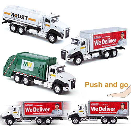 image for ArgoHome 3 Pack of Car Toy Set Play Vehicles in Carrier Truck, Postal 