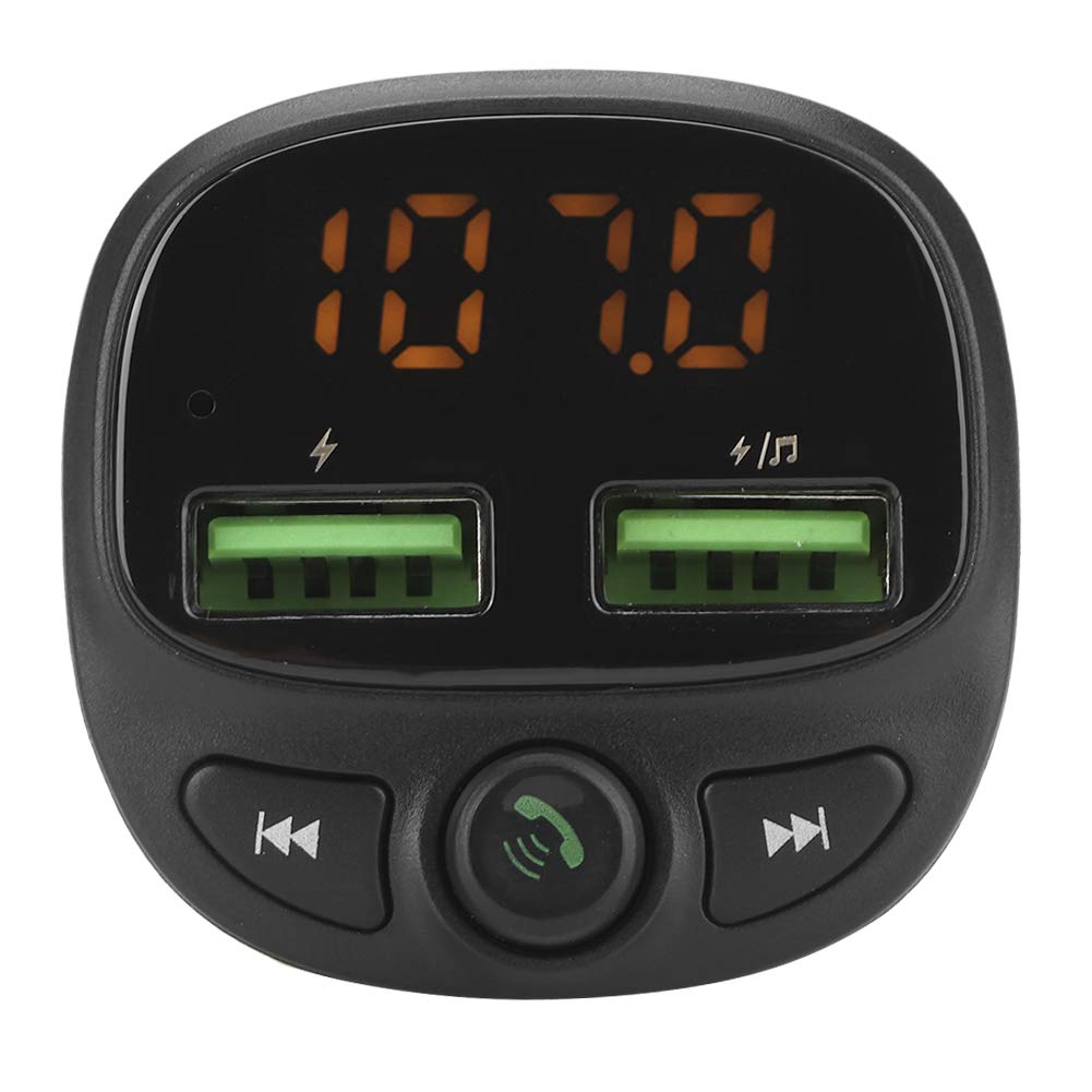 Transmisor FM Bluetooth V5.0 para coche, adaptador de radio FM Bluetooth inalámbrico con retroiluminación LED, reproductor de música con llamadas manos libres