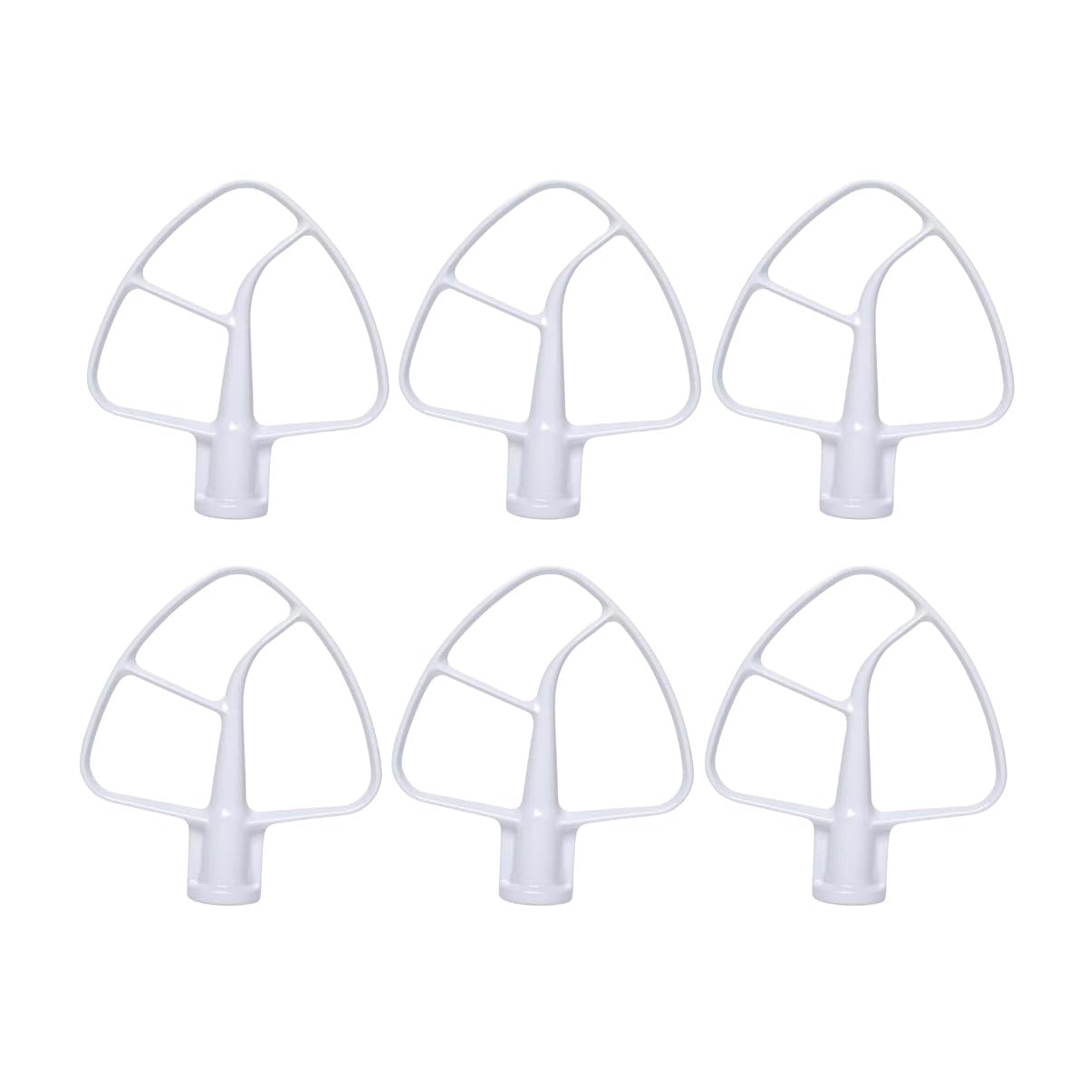 Stand Mixer 5 QT Coated Flat Beater for KitchenAid, K5AB, SAW10807813 6-PACK