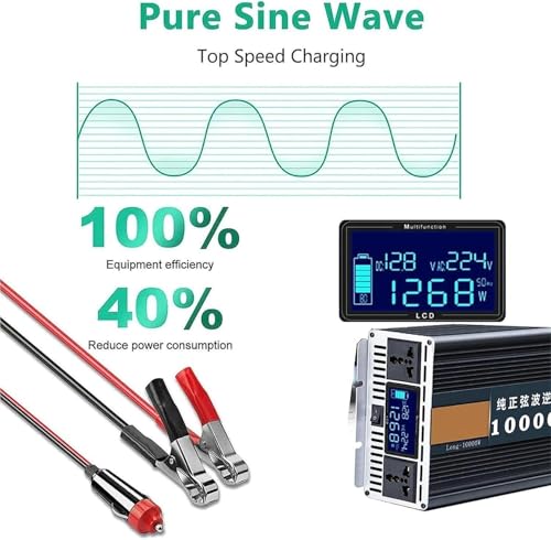 Onduleur onde pure sinusoïdale avec écran LCD de contrôle précis
