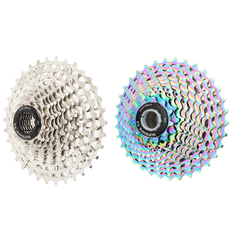 DJC Road Bike Freewheel Cassette 11s 12 Speed 11-28 32 34 36T Ultralight for 105 R5800 ULTEGRA 6800 6870 R7000 R8000 Shimano HG Interface Sunshine-SZ Oilslick (Oilslick, 11s-11-36T)