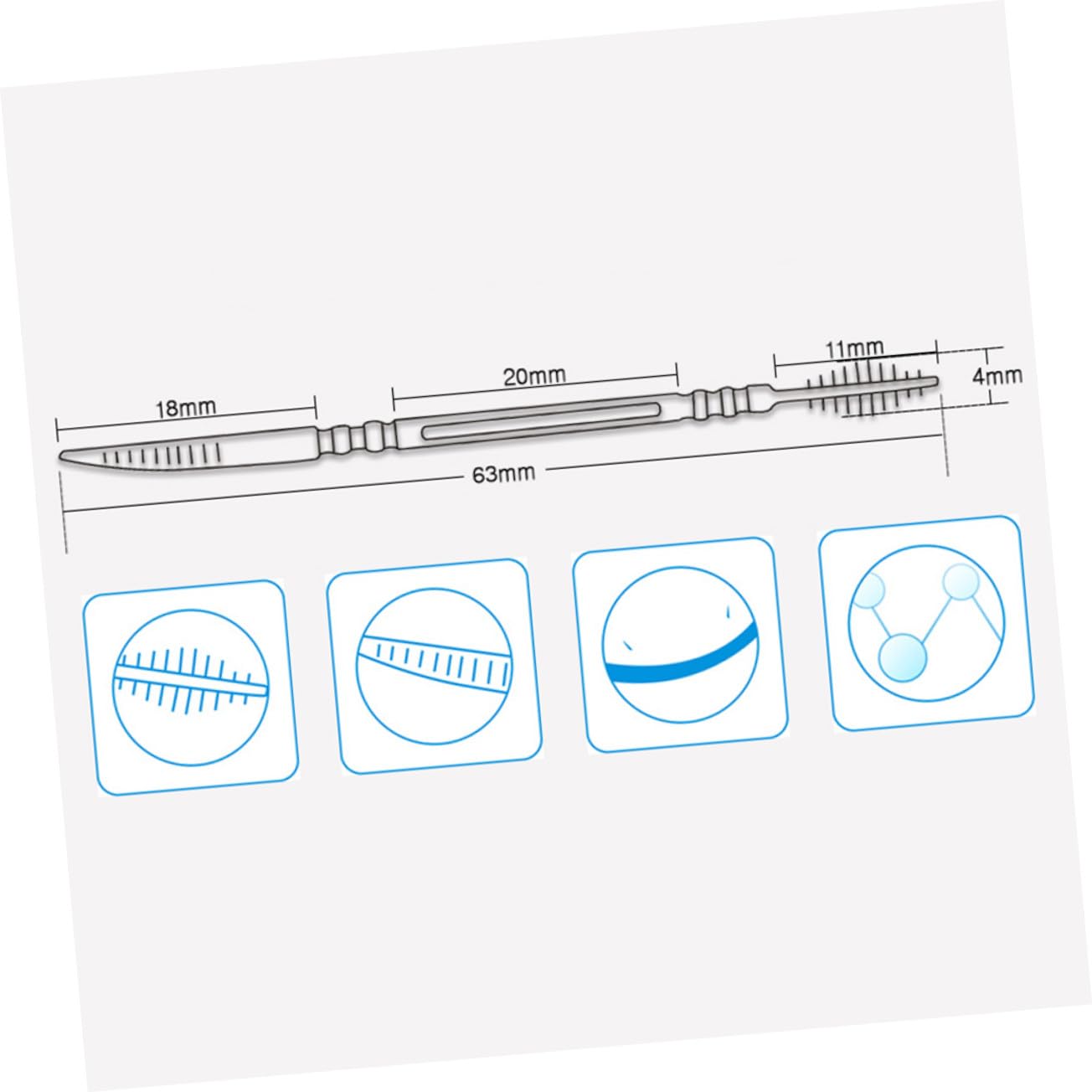 TOPBATHY Palillos de Dientes de Doble Punta 1060 Piezas Azul, Palillos de Limpieza Ecológicos de Grado Alimenticio, Herramienta Interdental para Cuidado Bucal Familiar, Desechables