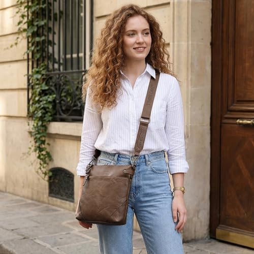 Image of TANTOMI Crossbody Bags for Women, Vegan Leather Hobo Purse for Travel, Shoulder Handbags with Adjustable Wide Strap