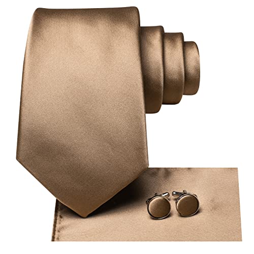 Image of Hi-Tie Men's Tie Sets Silk Paisley Striped Necktie Pocket Square Cuff-links Sets Wedding Business Holiday