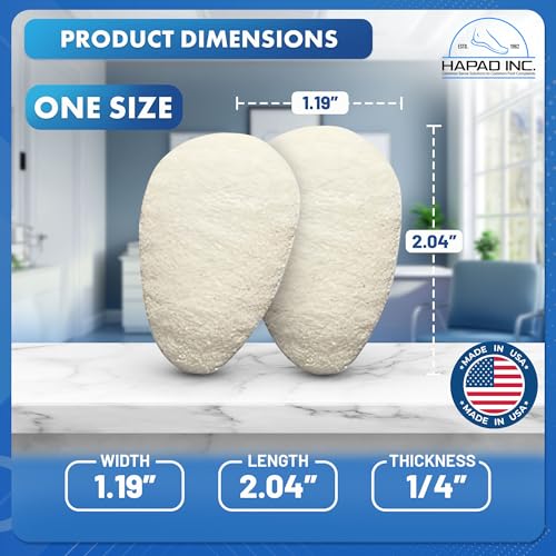 HAPAD Mortons Neuroma Pads (Pack of 1) - Teardrop-Shaped, Adhesive Wool Felt Metatarsal Pads for Men & Women - Supportive, Breathable, Comfortable Ball of Foot Pads for Pain Relief