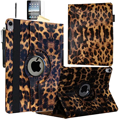 JYtrend Case for iPad A16 11-inch (11th Gen 2025) for 2022 iPad 10th Generation 10.9 inch Rotating Stand Smart Magnetic Cover for Model A3354 A3355 A3356 A2696 A2757 A2777 (Leopard)