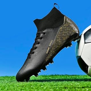 CLLYHHC Mens Soccer Shoes Womens Indoor Outdoor Football Cleats Unisex Baseball Turf Shoe Youth Rugby Adult AG FG TF Football Boots Wide Training Sneaker Black EU 40