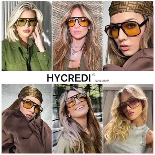 Hycredi Retro Aviator Sunglasses for Women Men, Trendy Square Shades, Vintage Classic Rectangle Sun Glasses2