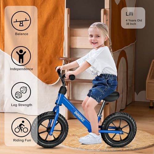 Image of Bobike Toddler Balance Bike Toys for 2 to 5 Year Old Girls Boys Adjustable Seat and Handlebar No-Pedal Training Bike Best Gifts for Kids