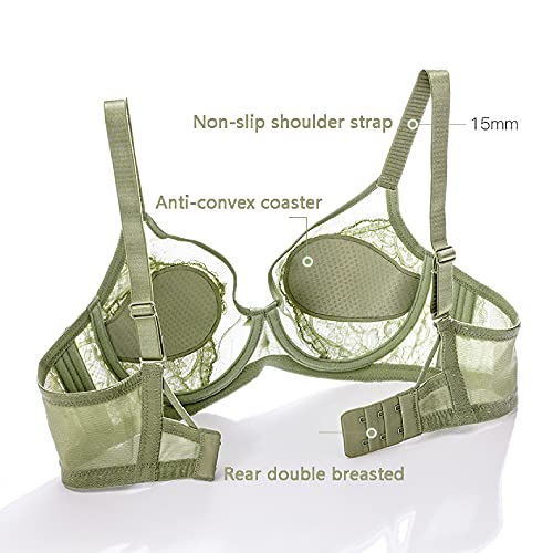 Soutien-gorge minimiseur en dentelle vert clair 75C WENJUN