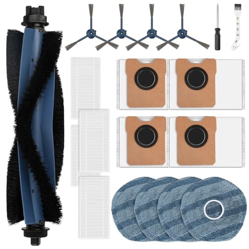 Fenkabs 19 Pack Accessories for Eufy Omni C20 Robot Vacuum Cleaner 1 Main Brush 4 Dust Bags 4 Mop Pads 4 HEPA Filters 4 Side Brushes 1 Cleaning Brush 1 Screwdriver