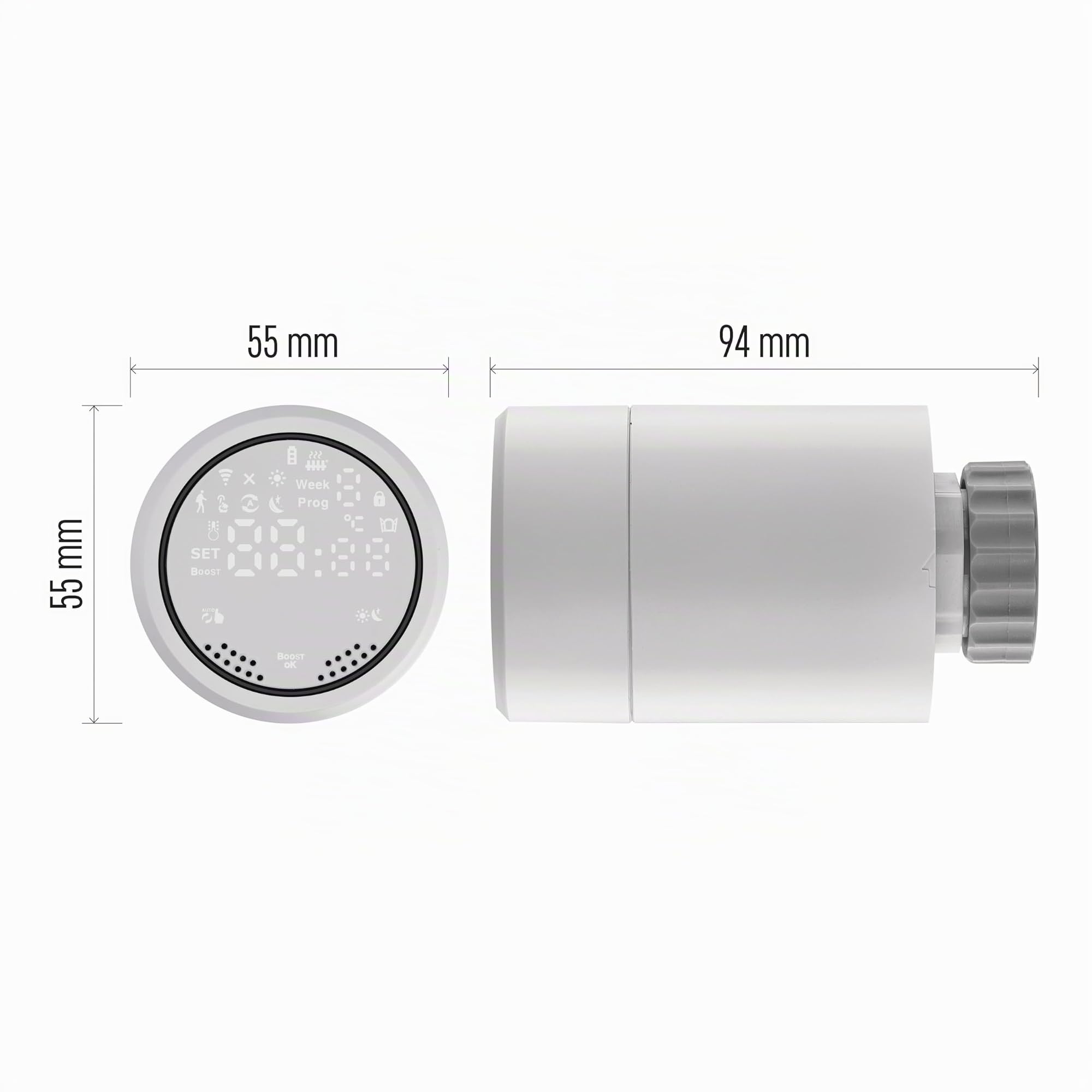 EMOS GoSmart Heizkörperthermostat mit App, programmierbarer ZigBee Smart Home Thermostat, einstellbare Hysterese, kompatibel mit Tuya, Smart Life, Alexa, Google Assistant
