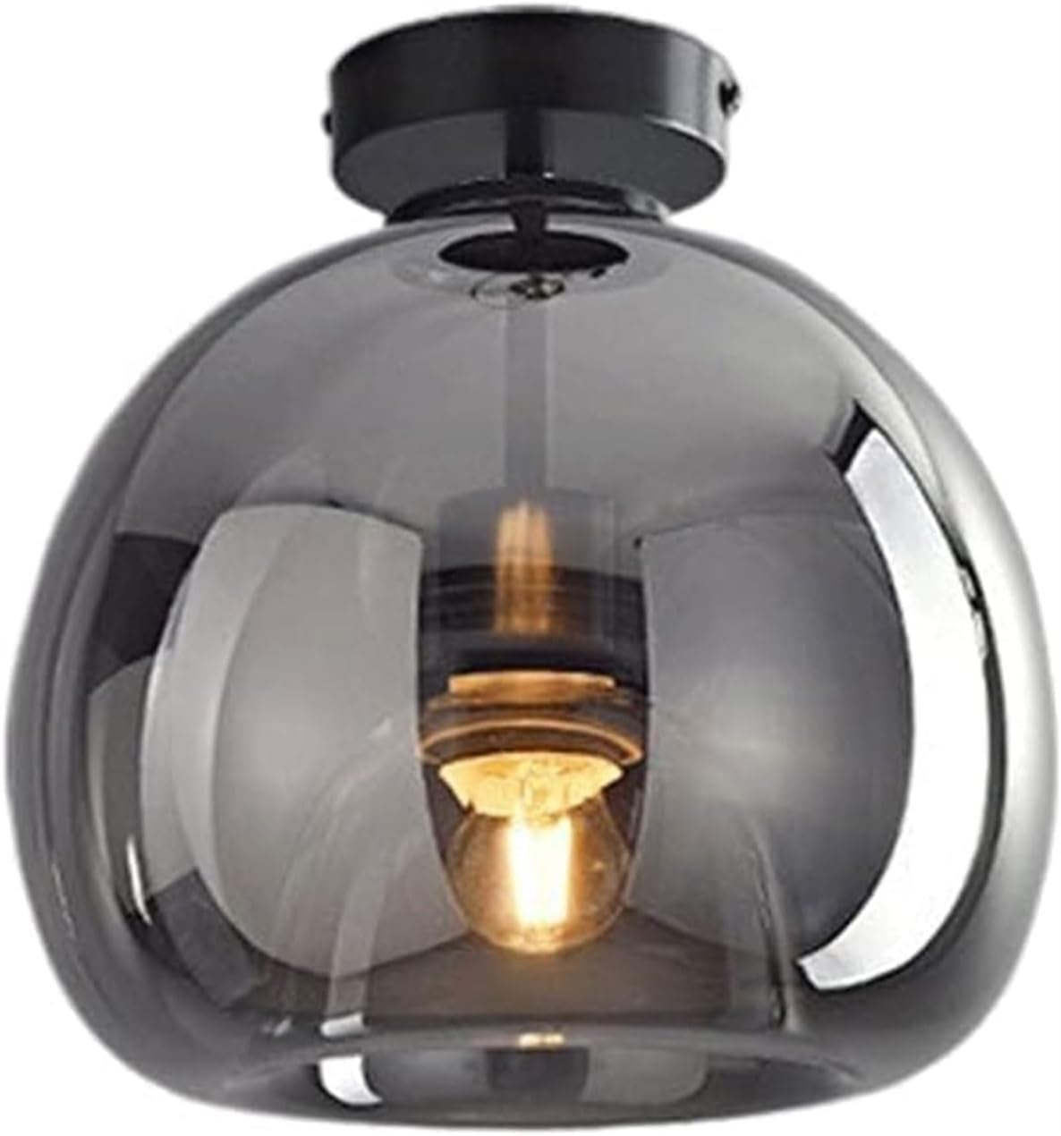 Zhfzkkl Copper Modern Minimalist American Style Retro Glass Ceiling Light Nordic Light Luxury Creativity Bedroom Ceiling Lamp Cloakroom Kitchen Restaurant Hallway Living Room Corridor Chandelier