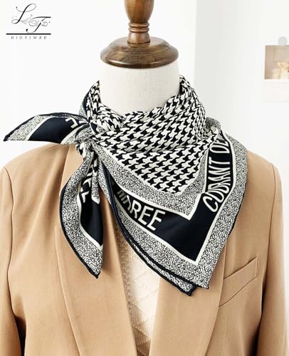 Head Scarf For Women Hair Bandana 35" Large Square Satin Wrap Sleeping Neck Silk Satin Hair Scarves Lightweight Fashion Present F244