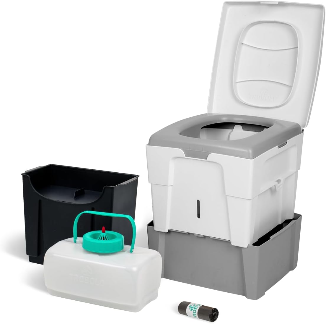 TROBOLO WandaGO Composting Toilet, Portable Outdoor Camping Toilet, Urine-Diverting Dry Toilet with Height Adjustment