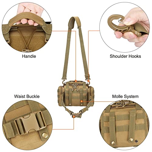 G4Free Sport Outdoor Waist Pack Tactical Sling Bag Hiking Fanny Pack Fishing Tackles(Tan) #TOP4