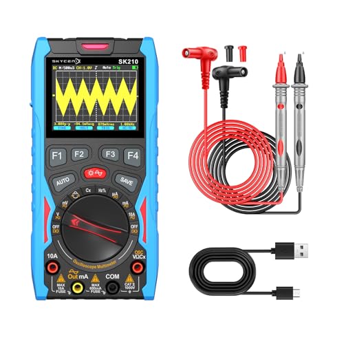 Image of SK210 Digital Oscilloscope Multimeter, 12MHz Bandwidth, 3IN1 Digital Oscilloscope Multimeter DDS Generator, 50MS /s Sampling Rate, 6000 Counts, Voltage, Current, Capacitor, Resistor, Diode Test