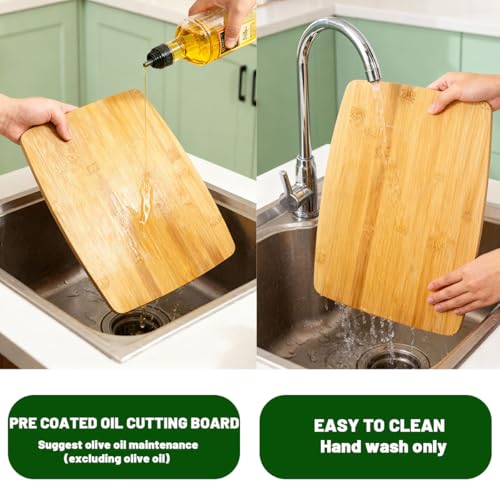 Set de 4 tablas de cortar de bambú 14x12 pulgadas miniatura 4
