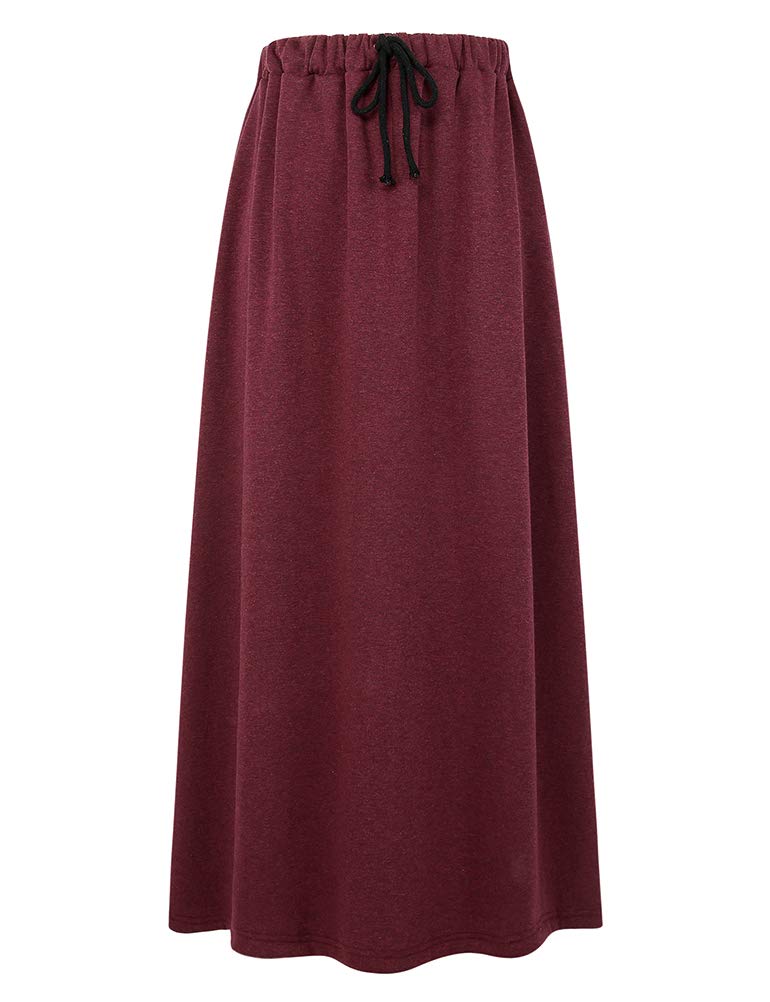 Ylingjun Gonne lunghe in jersey lungo foderate in pile da donna con elastico in vita a una linea svasata invernale, Air Max Dynasty, XX-Large