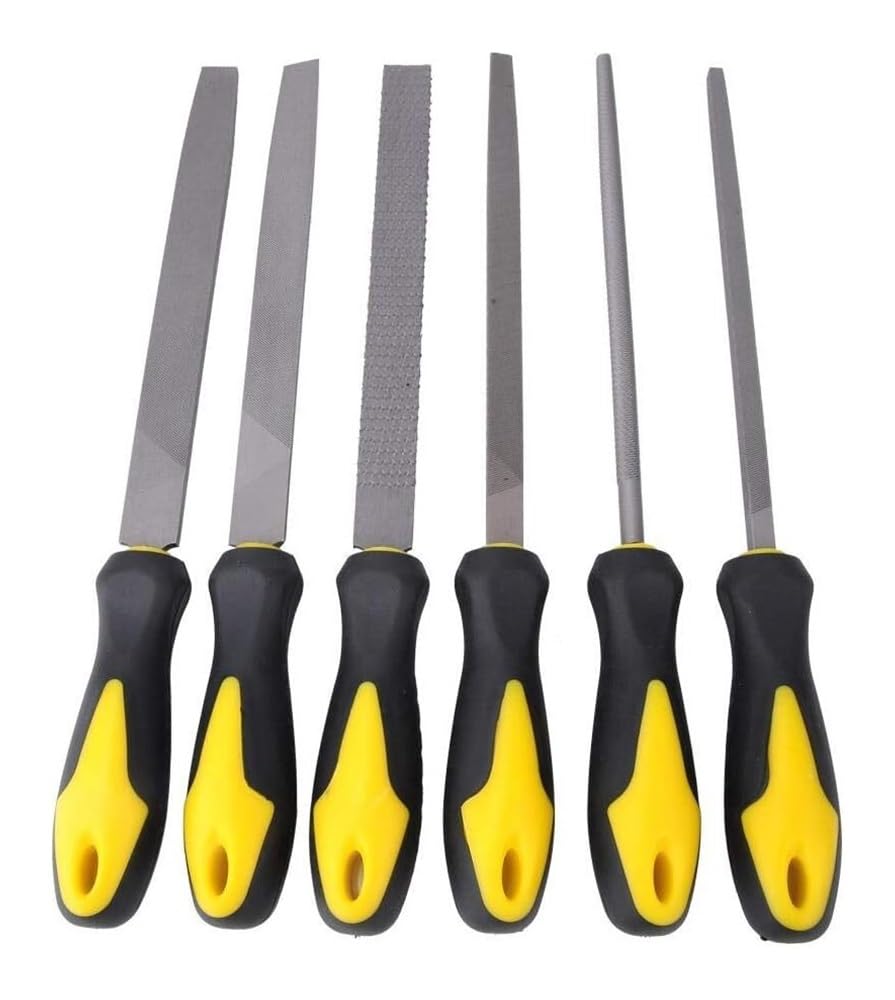 Set di raspe for lime for legno da 6 pezzi da 8 pollici, set di lime for metallo in acciaio ad alto tenore di carbonio utensili manuali con manico in gomma antiscivolo for la lavorazione del legno, me